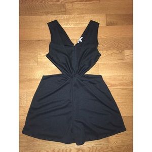 Black cut out/ front knot romper